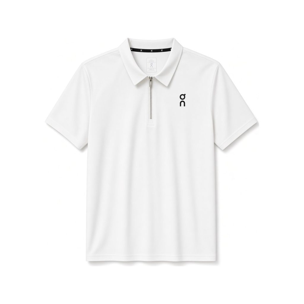 Playera Polo On Cloud Blanca con Cierre - On Cloud